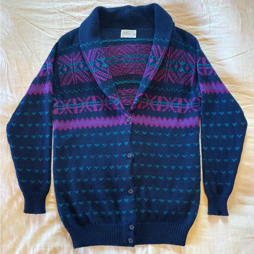 Vintage Pendleton Cowl Neck Cardigan. 100% Virgin Wool